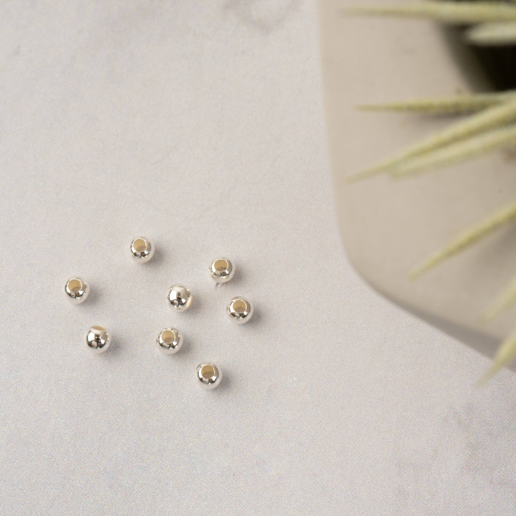 3mm Large Hole Sterling Silver Crimp Beads, 8ct. by Bead Landing™
